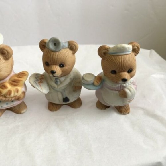 6 Vintage 1980 Homco Career Professional Bears Home Interior Figurines  #8820 - Picture 5 of 10